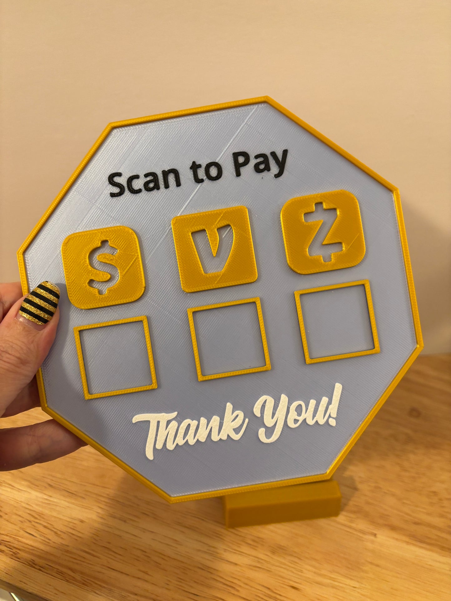 Cutom Scan to Pay sign, Scan to pay stand