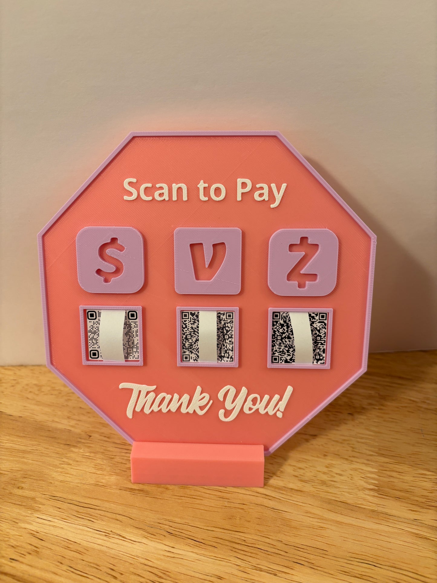 Cutom Scan to Pay sign, Scan to pay stand