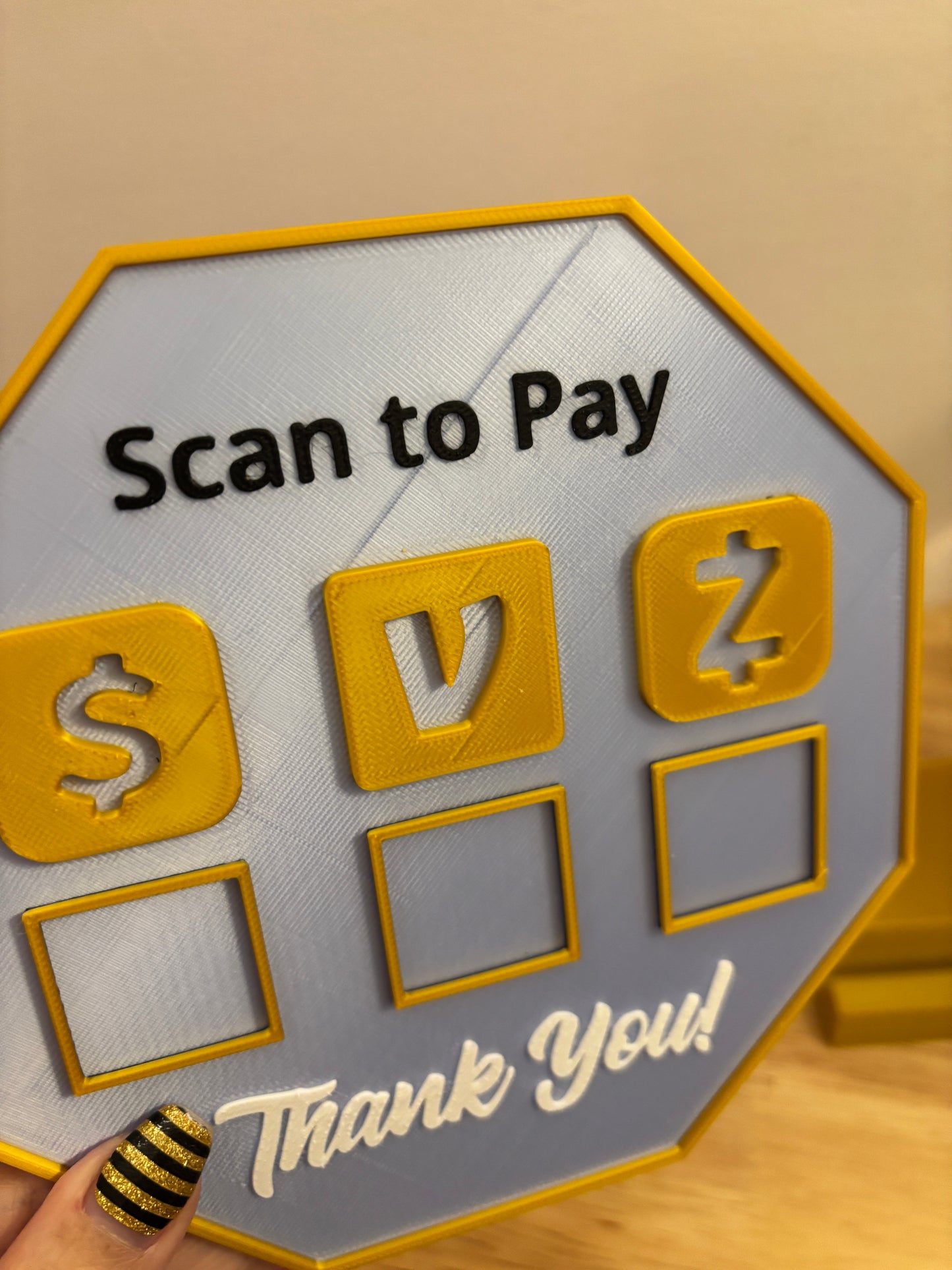 Cutom Scan to Pay sign, Scan to pay stand
