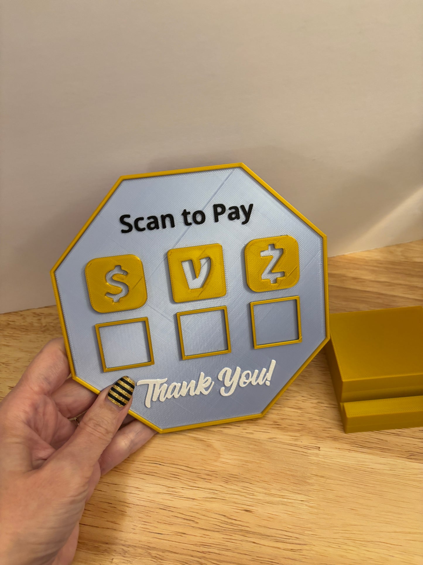 Cutom Scan to Pay sign, Scan to pay stand