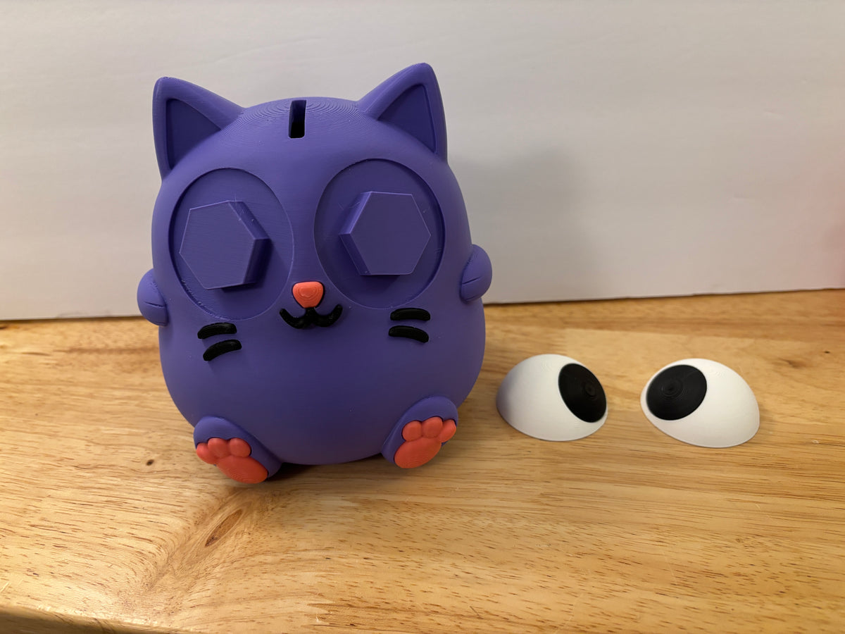 Cat Piggy bank, 3D printed Cat bank, Custom Colors Available