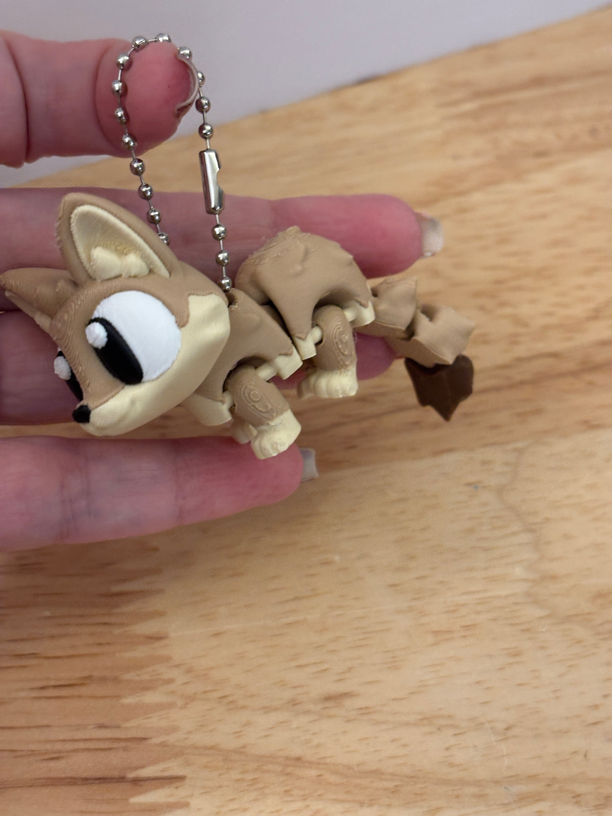 Fox keychain, Big Eye Fox Keychain, 3d printed keychain Fox, Cute Keychain
