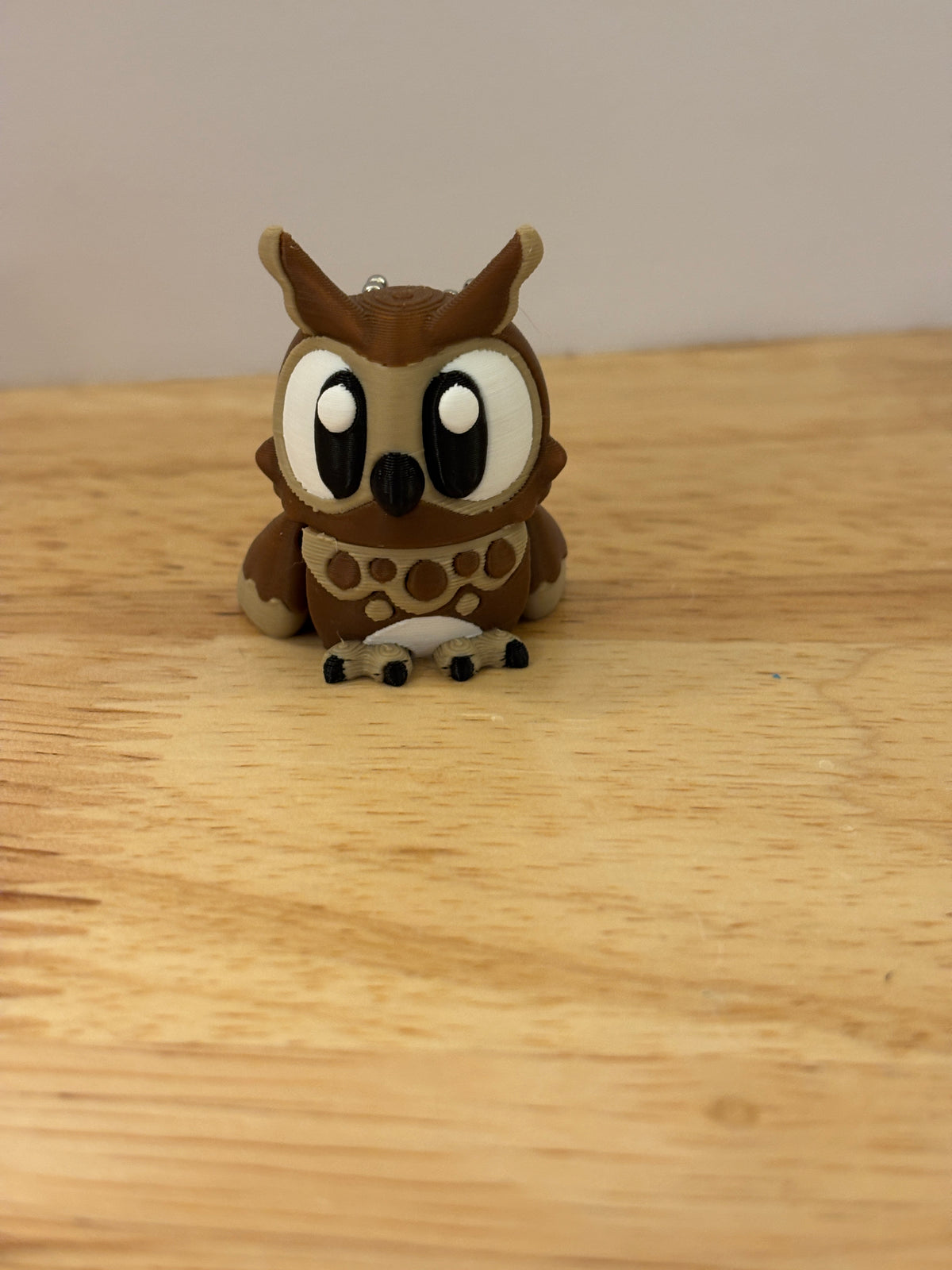 Cute Horned Owl keychain, Big Eye Owl Keychain, 3d printed keychain Owl, Horned Owl Keychain, Cute Keychain