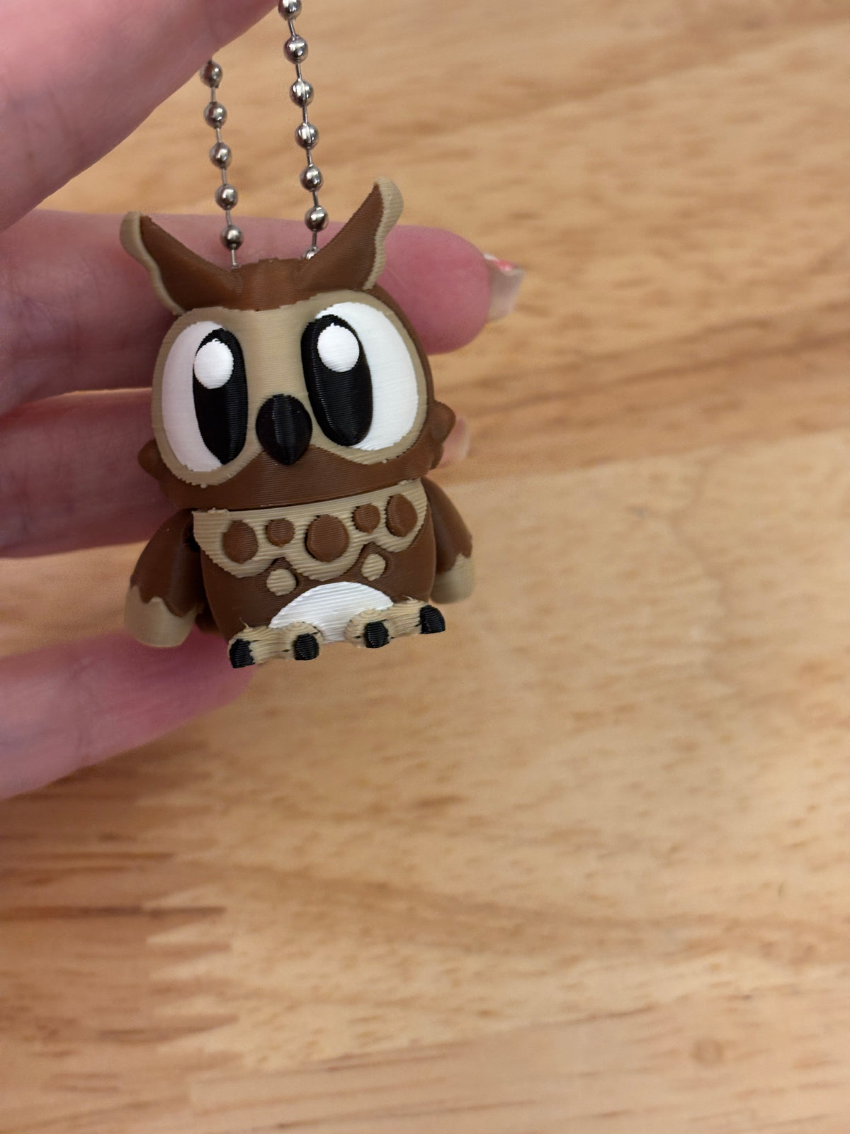 Cute Horned Owl keychain, Big Eye Owl Keychain, 3d printed keychain Owl, Horned Owl Keychain, Cute Keychain