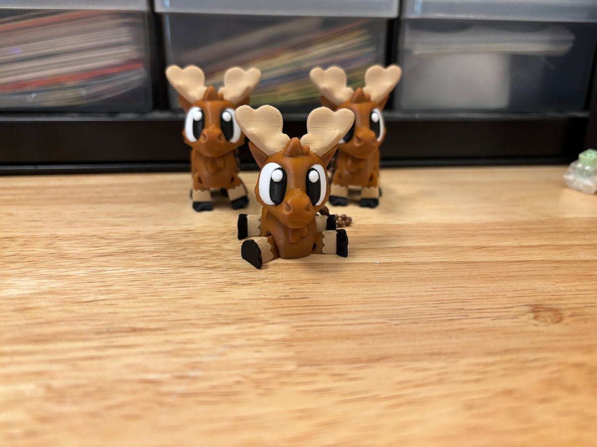 Cute Moose keychain, Big Eye Moose Keychain, 3d printed keychain Moose, Cute Wildlife Keychain