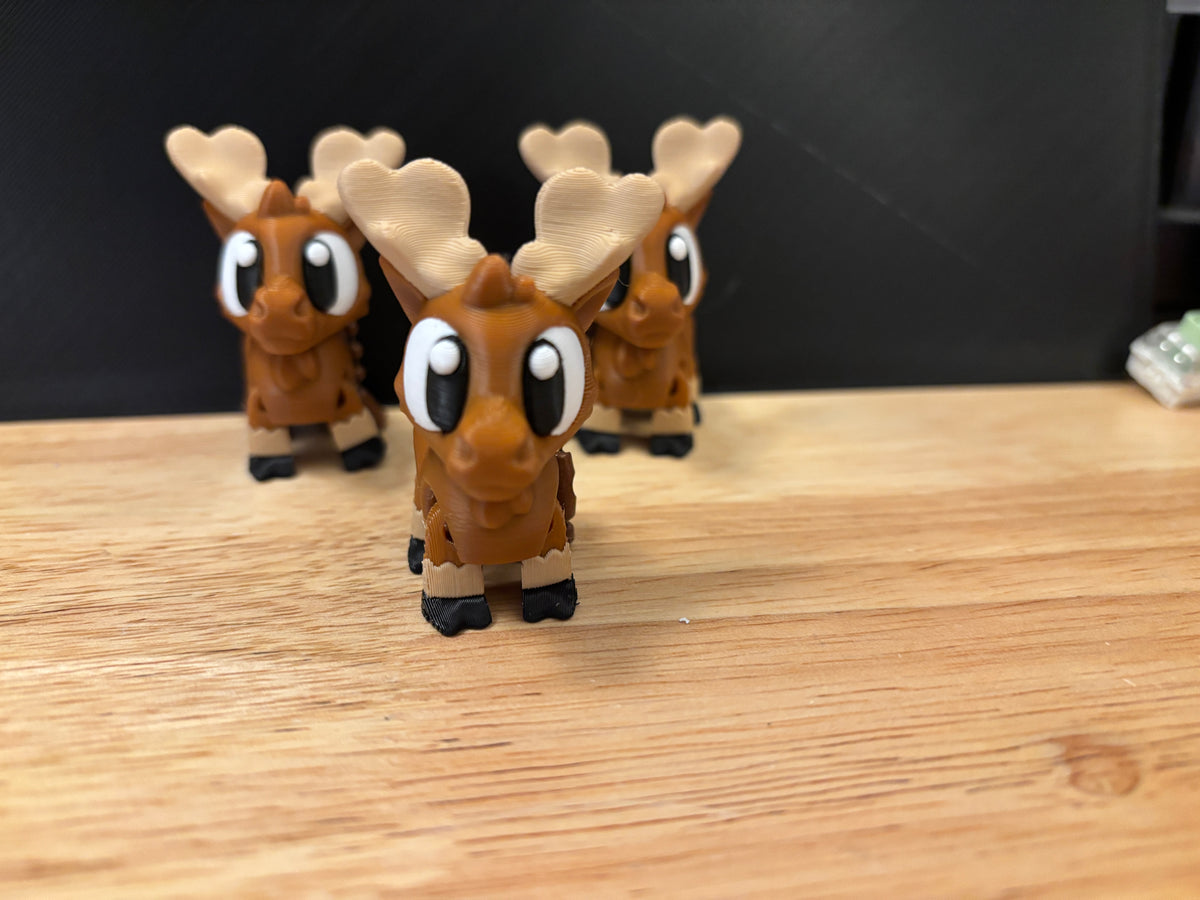 Cute Moose keychain, Big Eye Moose Keychain, 3d printed keychain Moose, Cute Wildlife Keychain