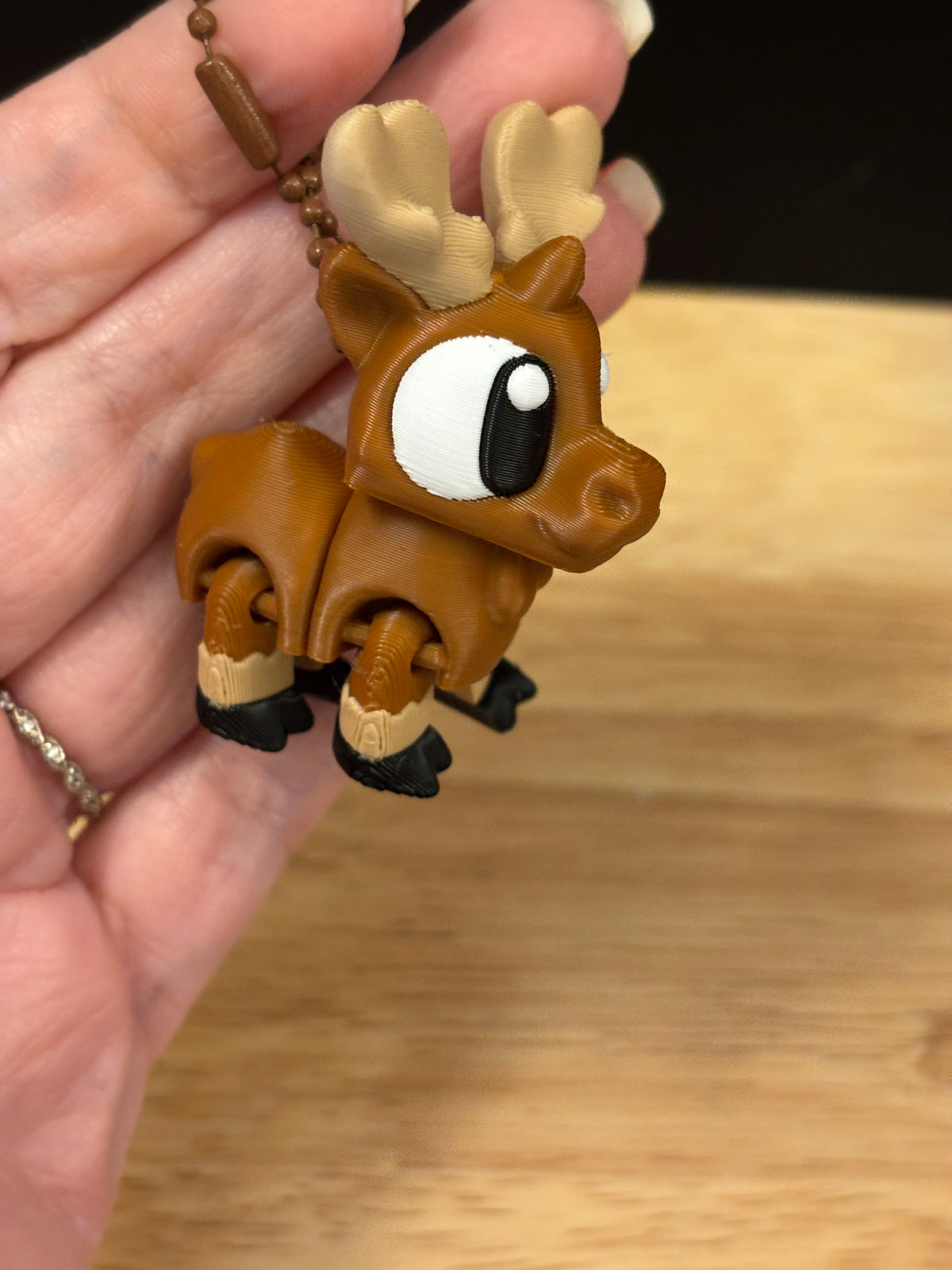 Cute Moose keychain, Big Eye Moose Keychain, 3d printed keychain Moose, Cute Wildlife Keychain