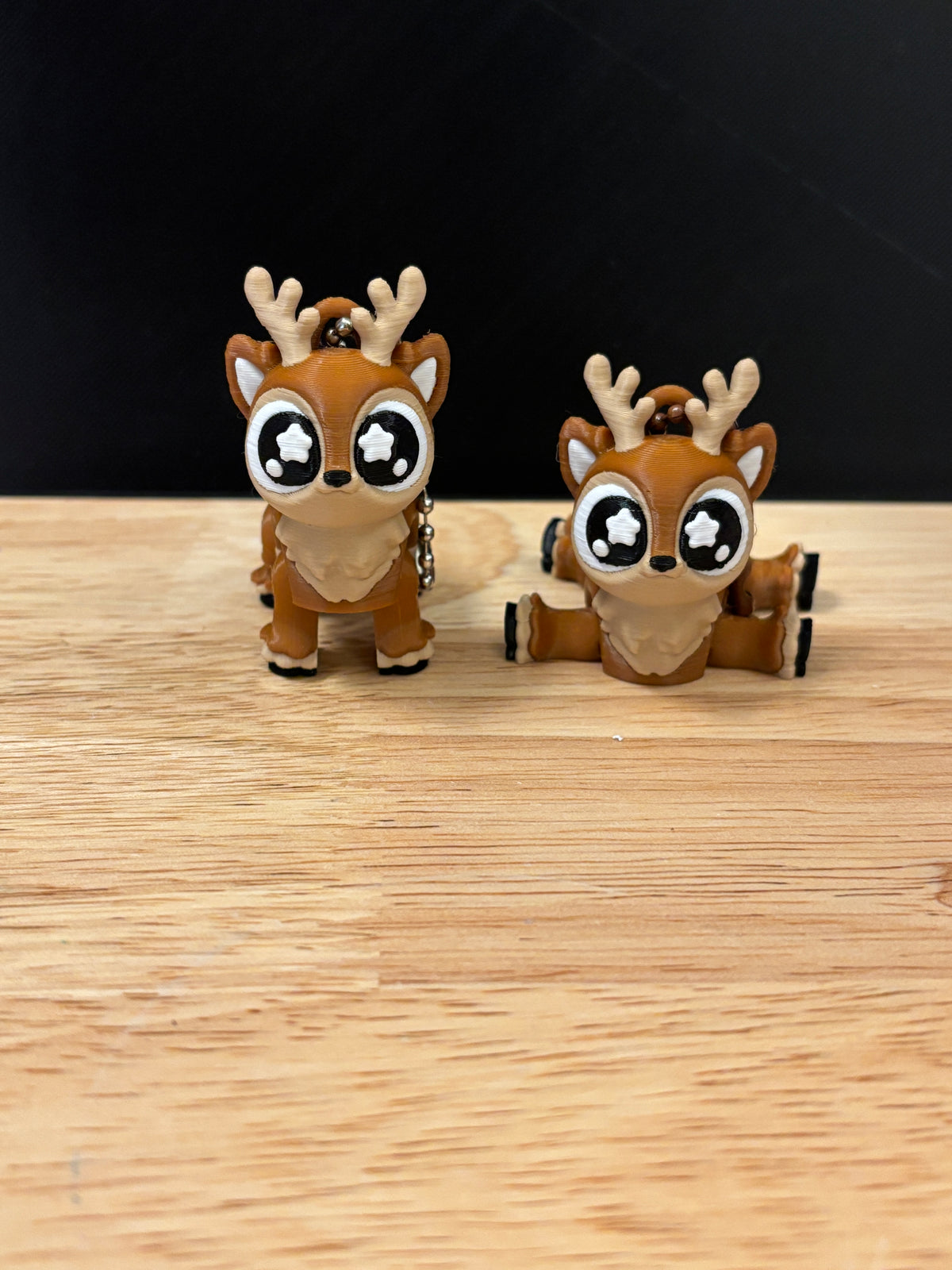 Cute Reindeer keychain, Big Eye Reindeer Keychain, 3d printed keychain Reindeer, Cute deer keychain, flexiable reindeer