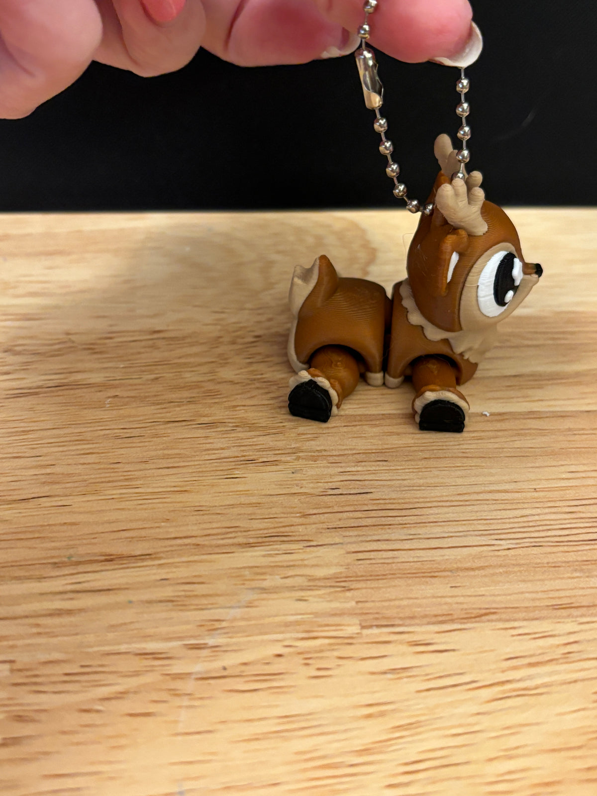 Cute Reindeer keychain, Big Eye Reindeer Keychain, 3d printed keychain Reindeer, Cute deer keychain, flexiable reindeer