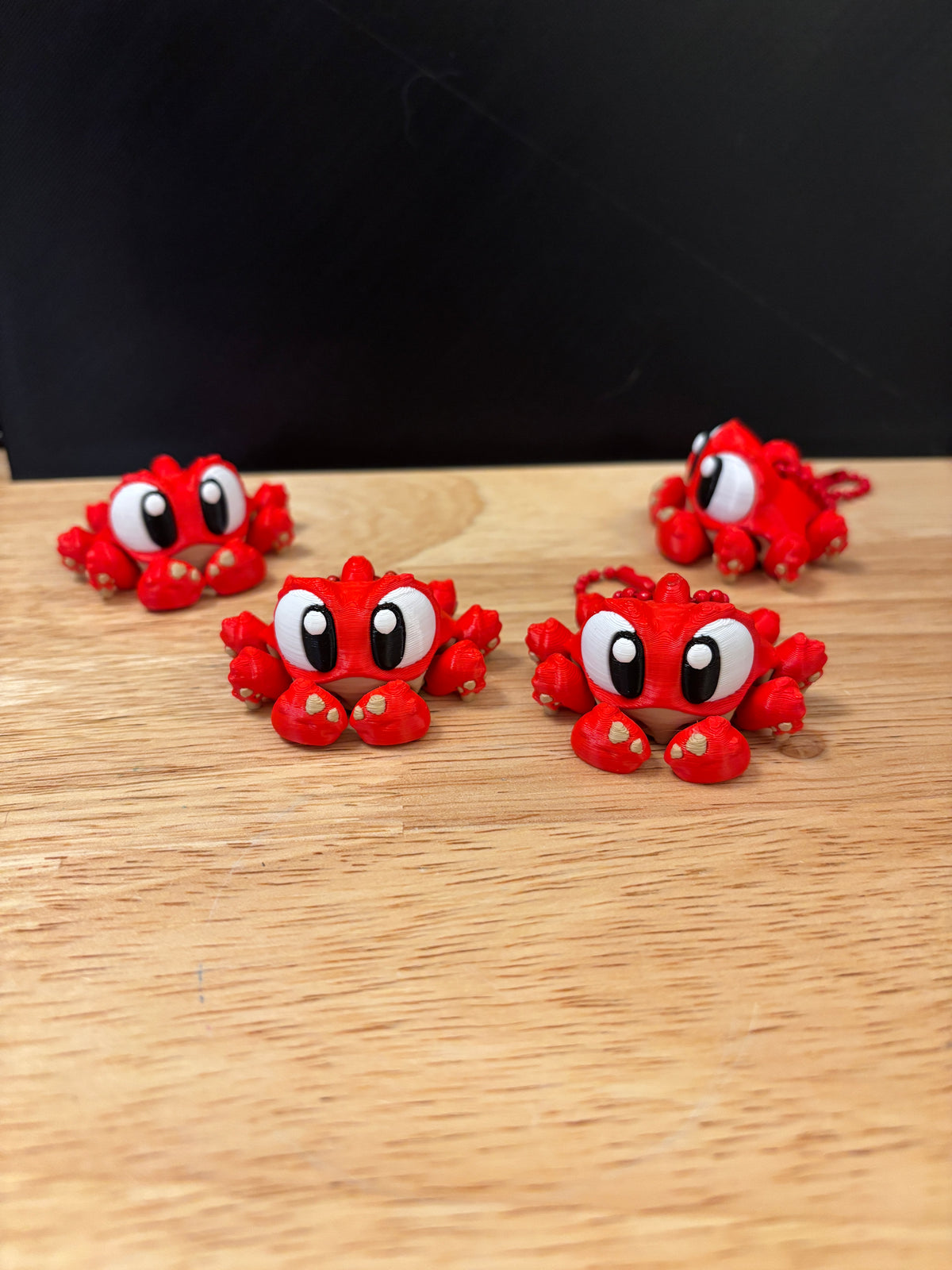 Red Crab keychain, Big Eye Crab Keychain, 3d printed keychain Crab, Cute Keychain