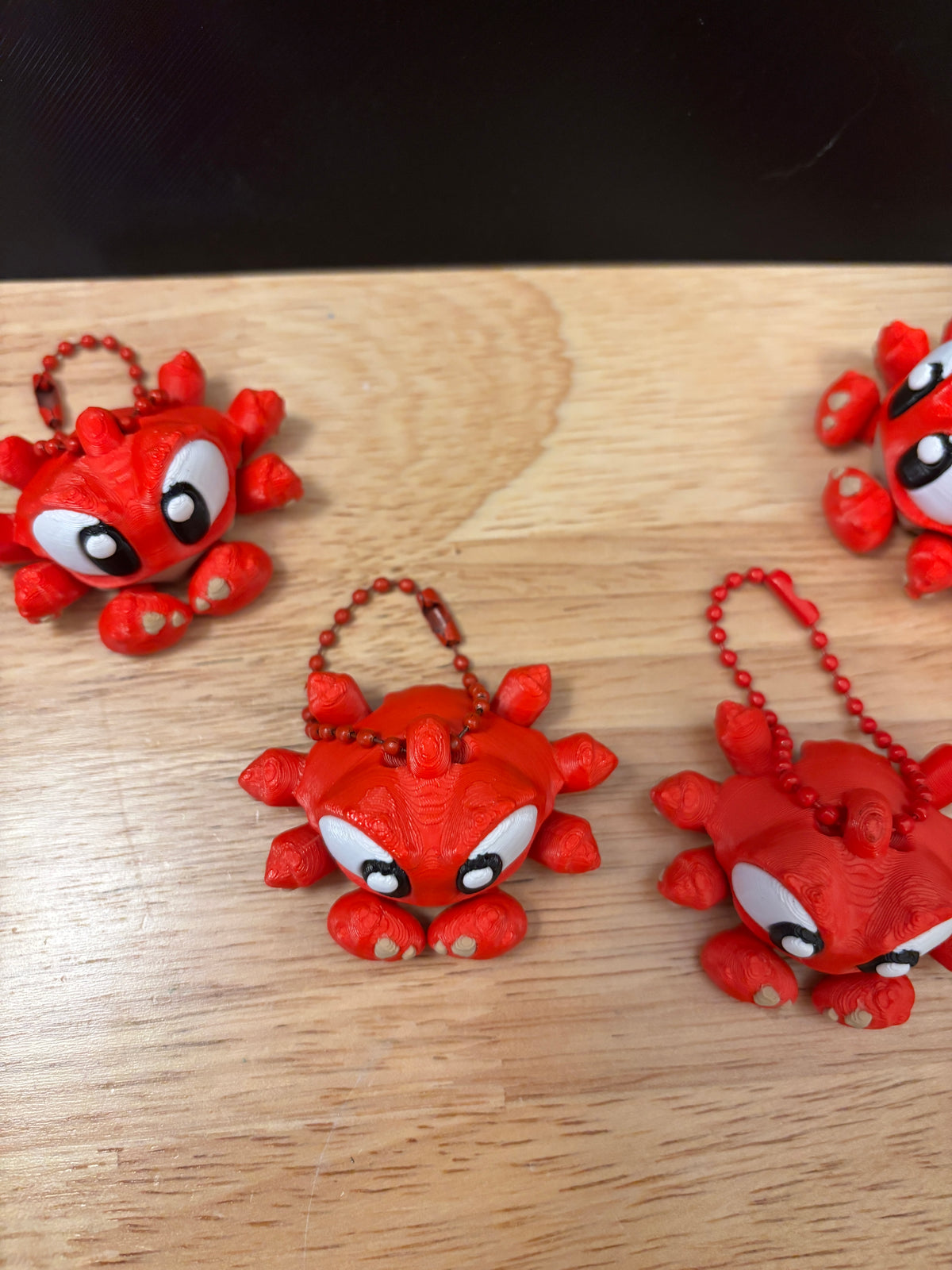 Red Crab keychain, Big Eye Crab Keychain, 3d printed keychain Crab, Cute Keychain