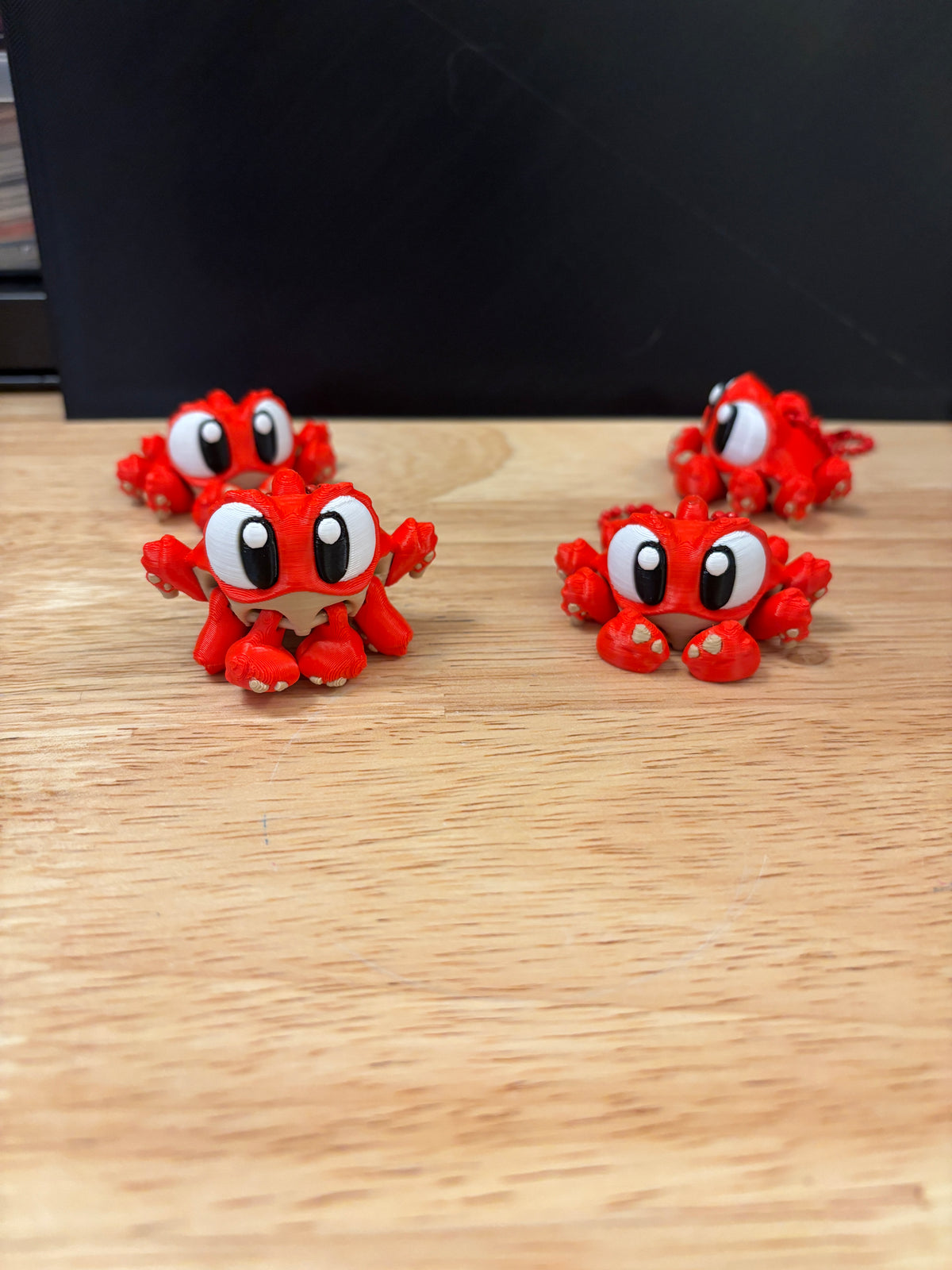 Red Crab keychain, Big Eye Crab Keychain, 3d printed keychain Crab, Cute Keychain