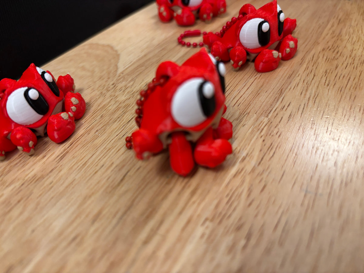 Red Crab keychain, Big Eye Crab Keychain, 3d printed keychain Crab, Cute Keychain