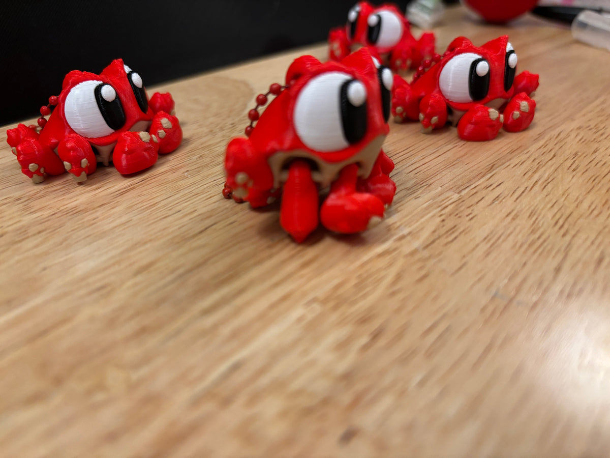Red Crab keychain, Big Eye Crab Keychain, 3d printed keychain Crab, Cute Keychain