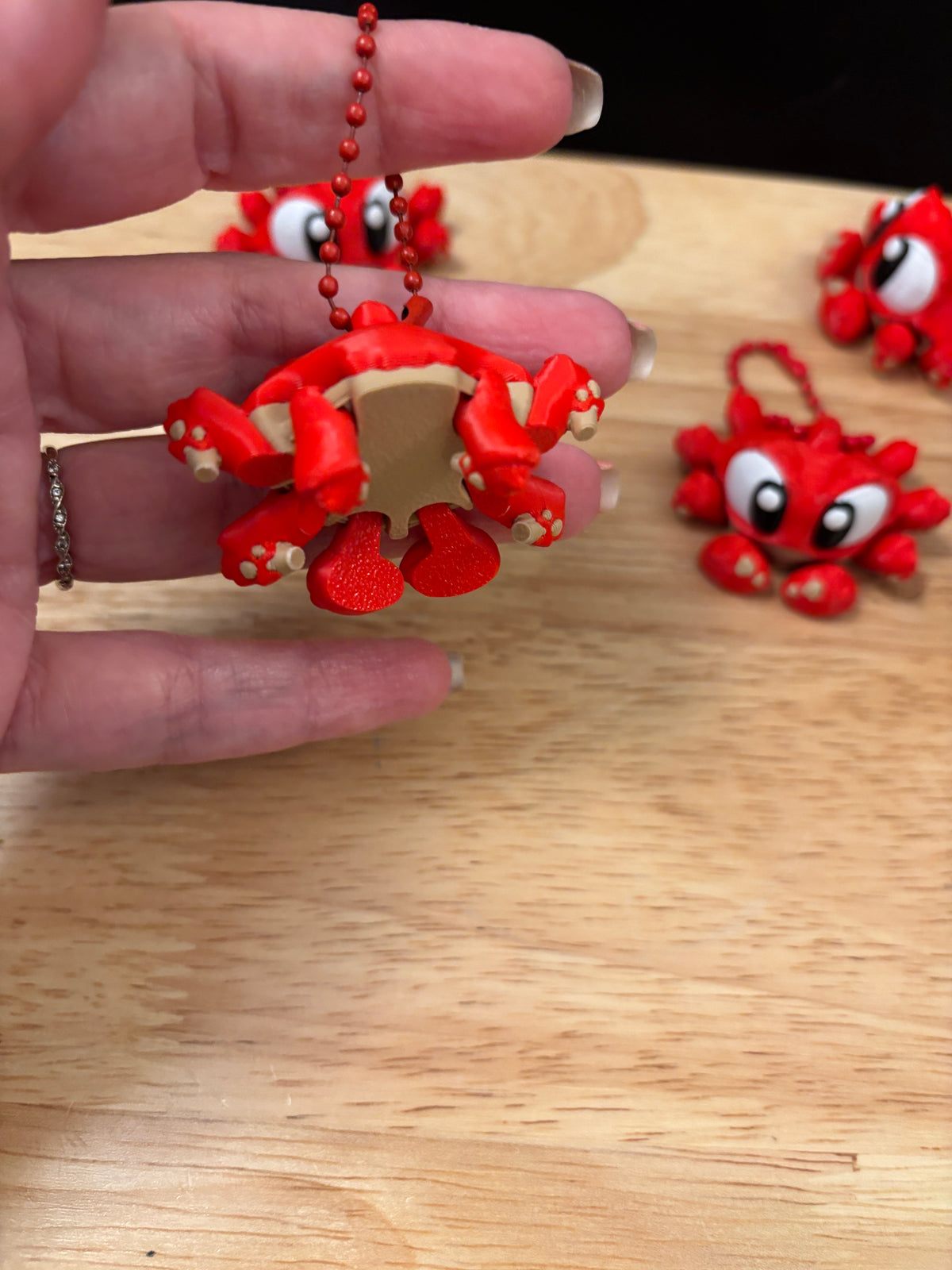 Red Crab keychain, Big Eye Crab Keychain, 3d printed keychain Crab, Cute Keychain