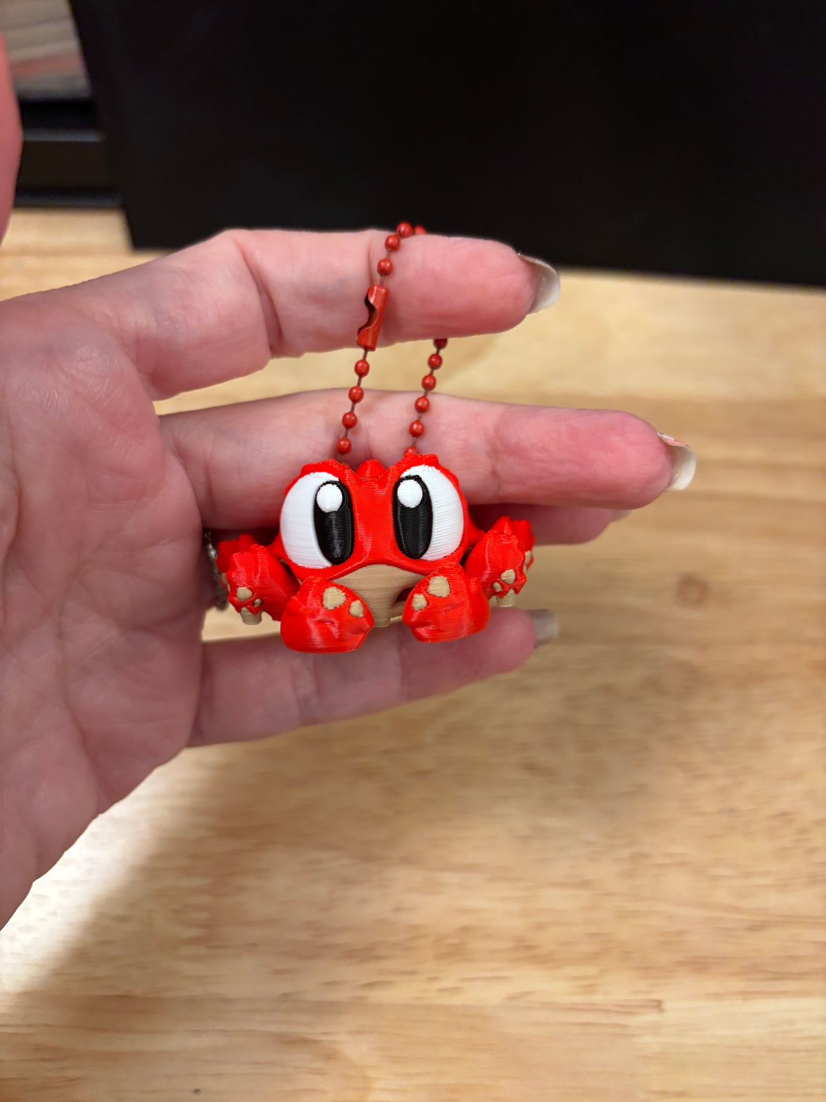 Red Crab keychain, Big Eye Crab Keychain, 3d printed keychain Crab, Cute Keychain