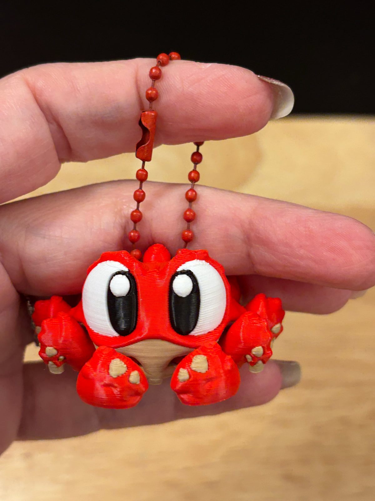 Red Crab keychain, Big Eye Crab Keychain, 3d printed keychain Crab, Cute Keychain