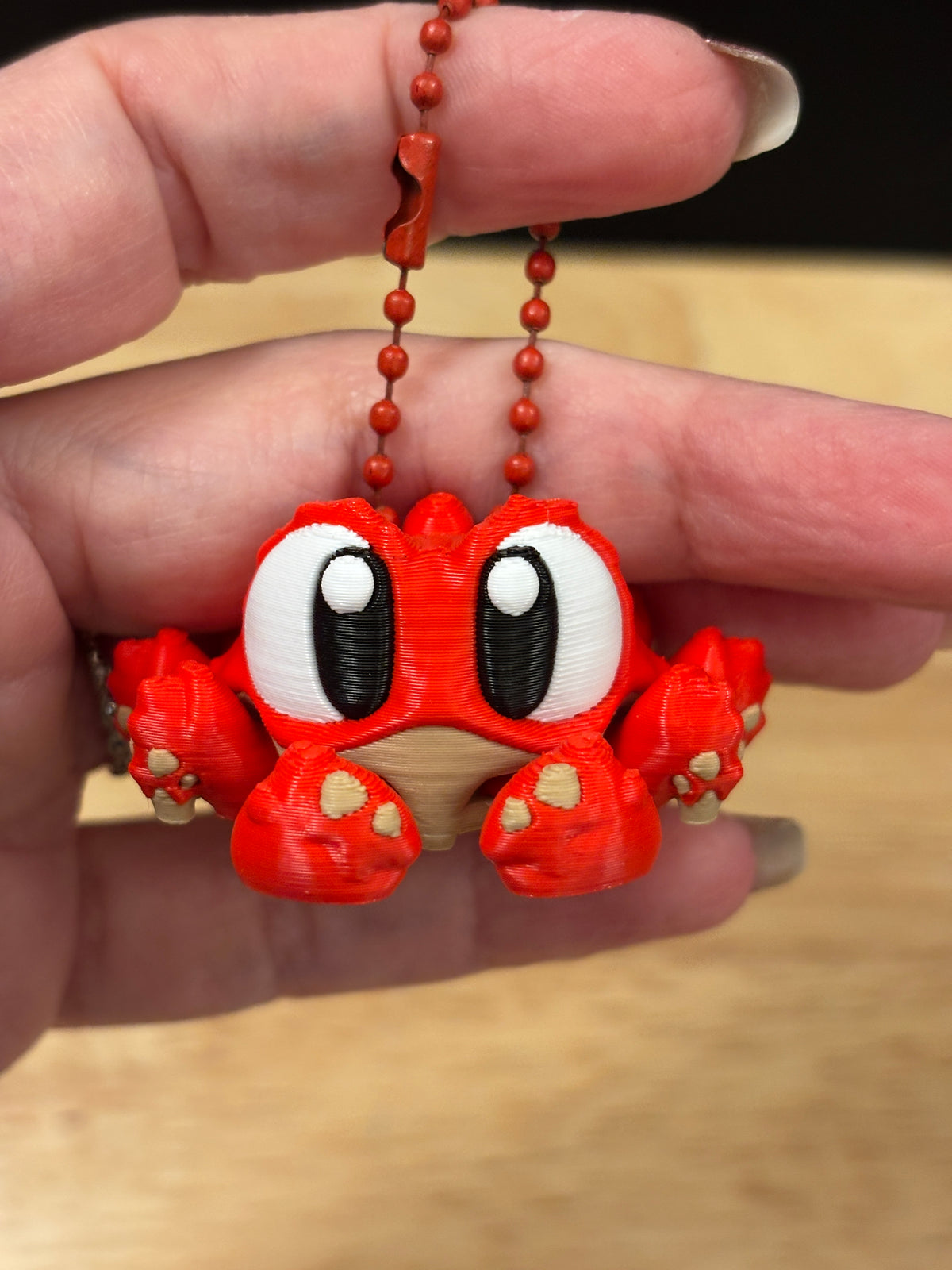 Red Crab keychain, Big Eye Crab Keychain, 3d printed keychain Crab, Cute Keychain