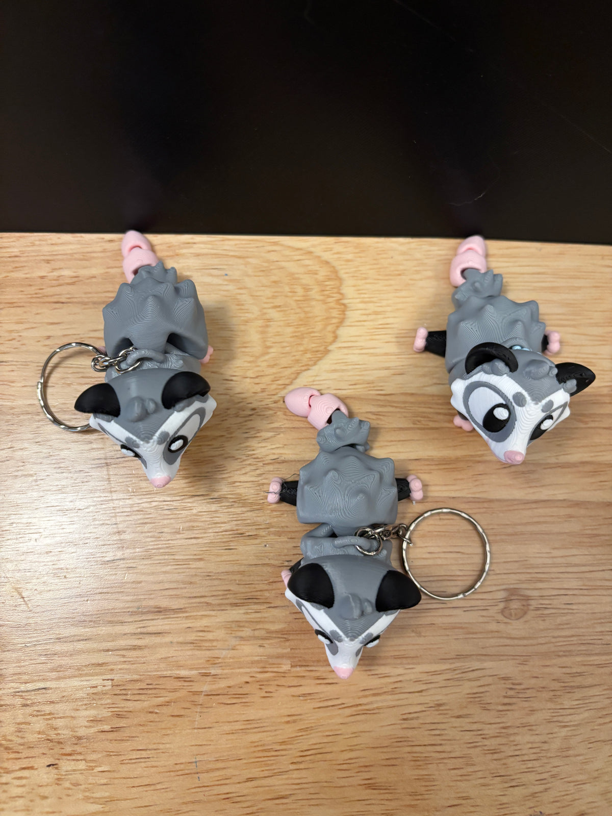 A Possum keychain, Big Eye Opossum Keychain, 3d printed keychain Opossum, Cute Opossum Keychain