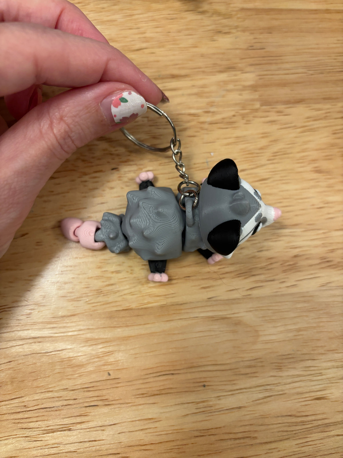 A Possum keychain, Big Eye Opossum Keychain, 3d printed keychain Opossum, Cute Opossum Keychain