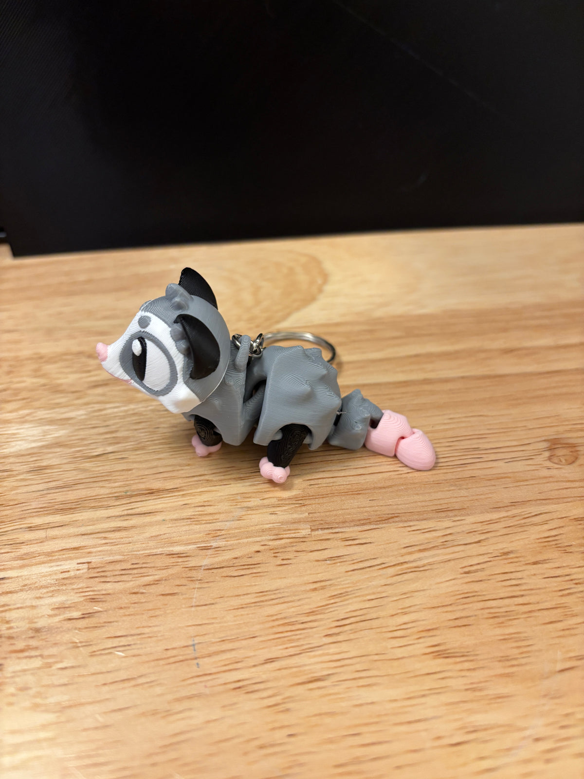 A Possum keychain, Big Eye Opossum Keychain, 3d printed keychain Opossum, Cute Opossum Keychain