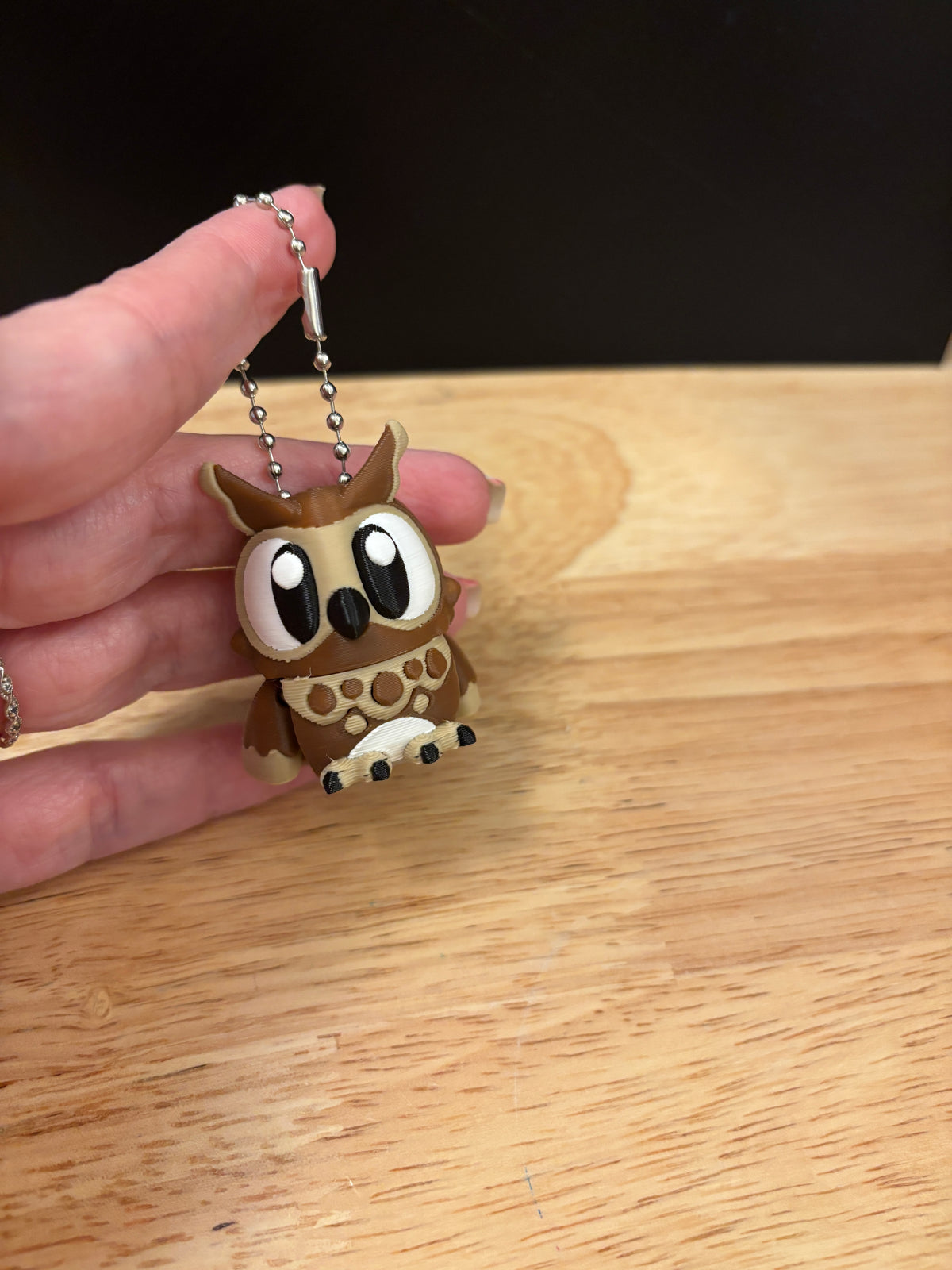 Cute Horned Owl keychain, Big Eye Owl Keychain, 3d printed keychain Owl, Horned Owl Keychain, Cute Keychain