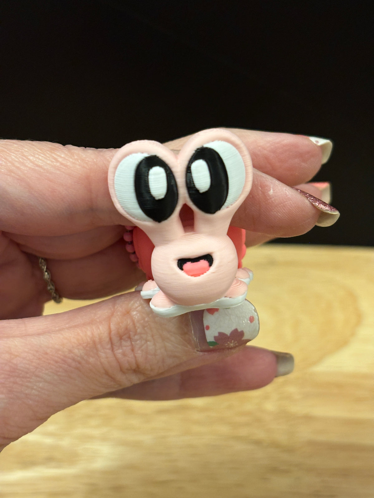 Snail keychain, Big Eye Snail Keychain, 3d printed keychain snail, Cute Keychain