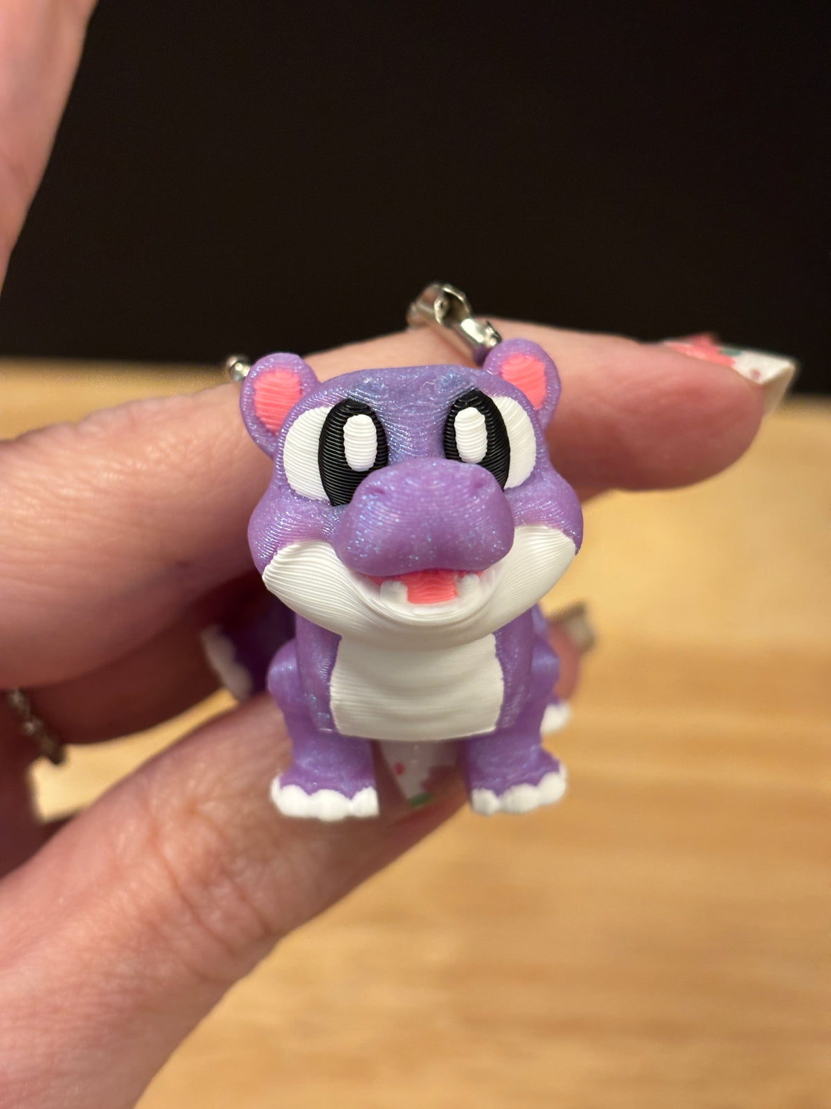 Hippopotamus keychain, Big Eye Hippo Keychain, 3d printed keychain Hippo, Cute Keychain, Hippo key chain