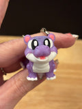 Hippopotamus keychain, Big Eye Hippo Keychain, 3d printed keychain Hippo, Cute Keychain, Hippo key chain