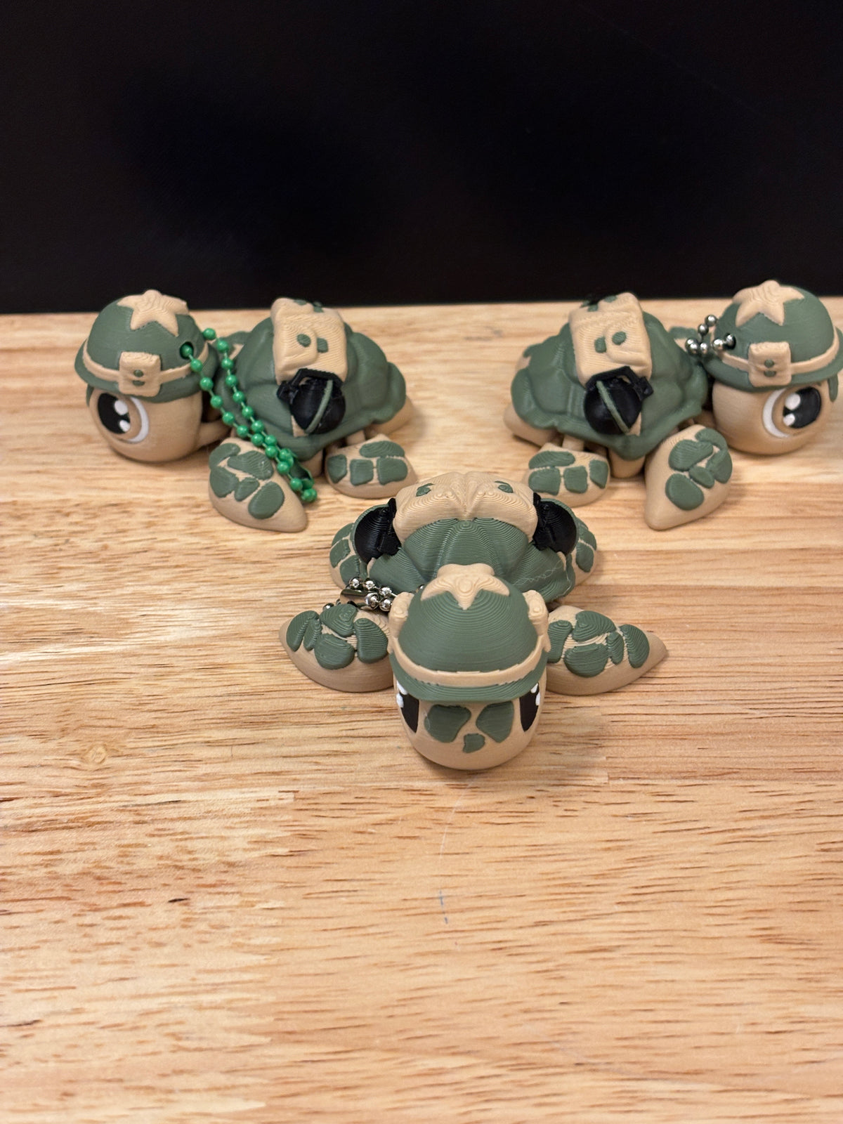 Military Turtle keychain, Big Eye Turtle Keychain, 3d printed keychain Army Turtle, Cute Keychain