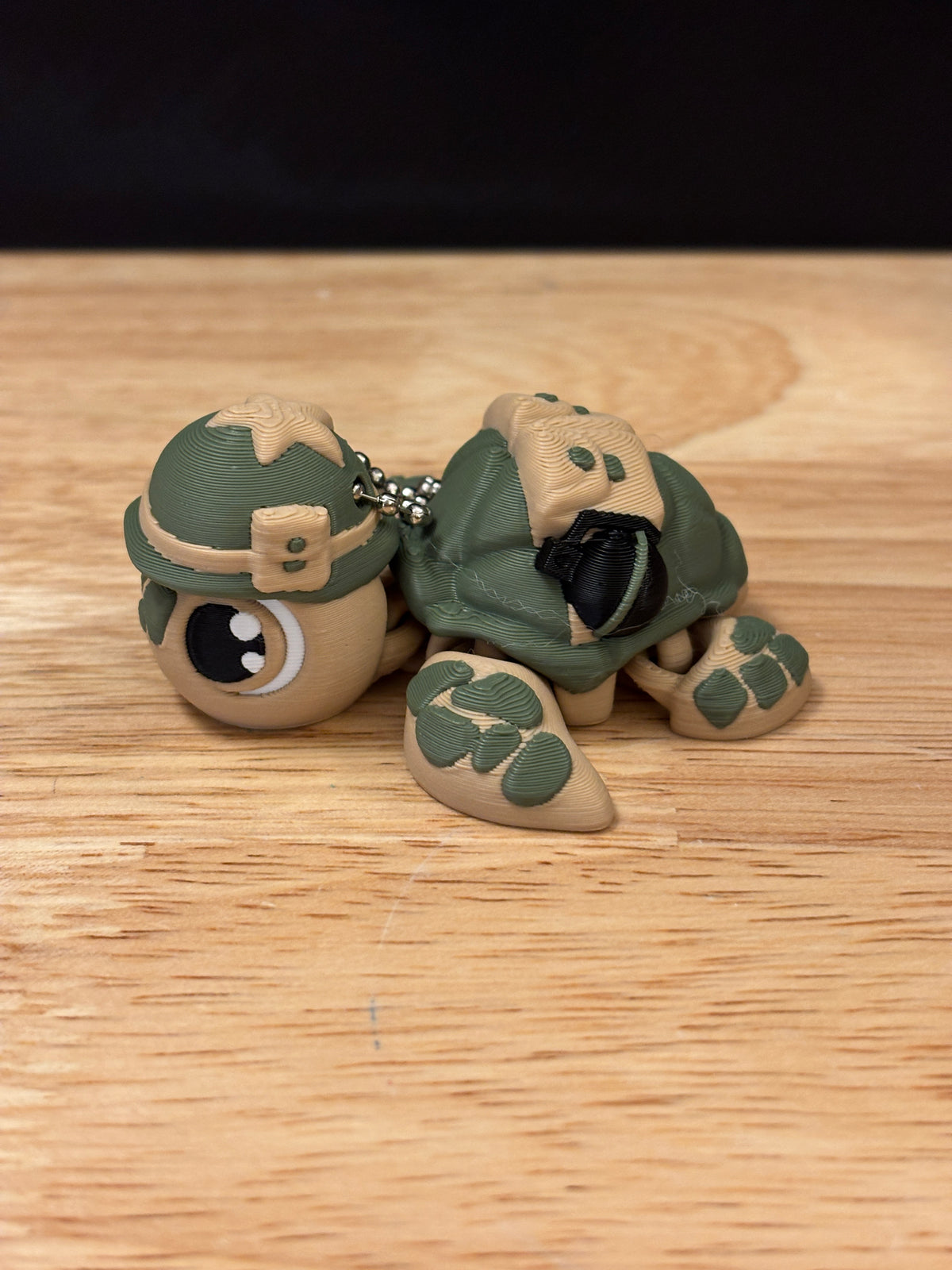 Military Turtle keychain, Big Eye Turtle Keychain, 3d printed keychain Army Turtle, Cute Keychain