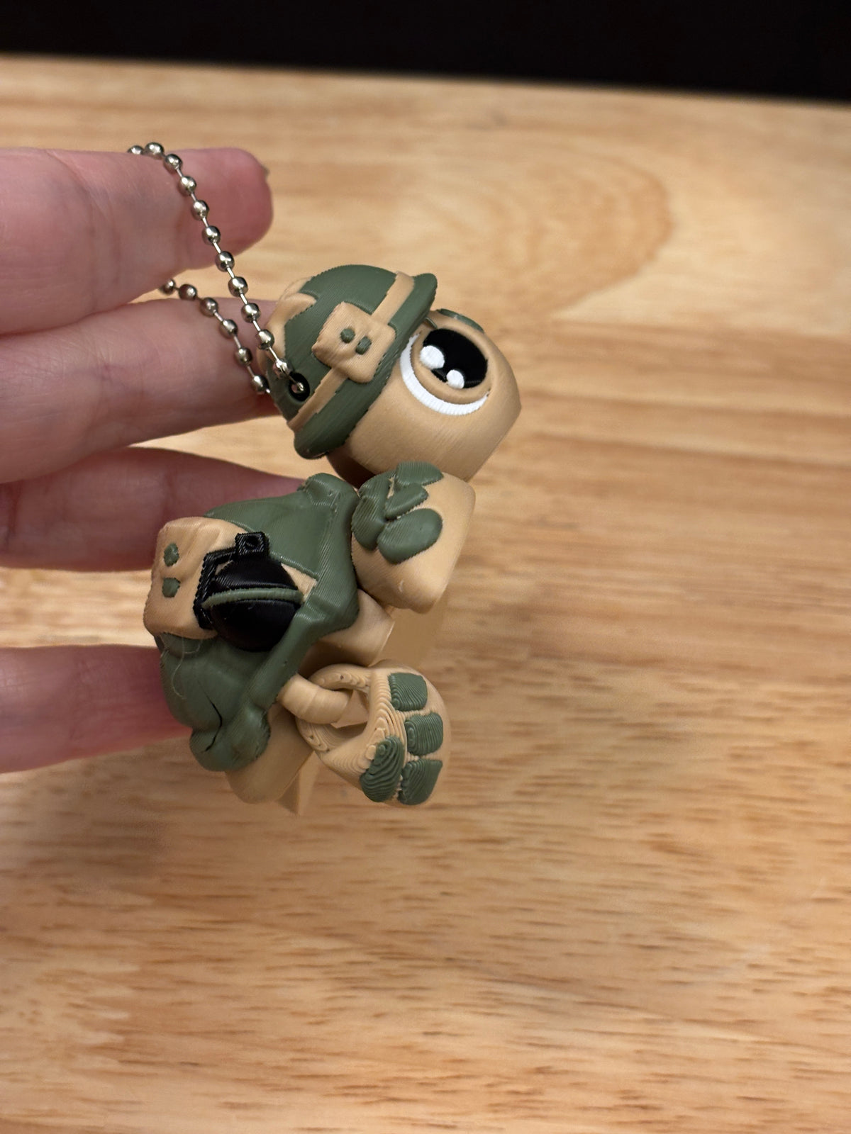 Military Turtle keychain, Big Eye Turtle Keychain, 3d printed keychain Army Turtle, Cute Keychain