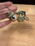 Military Turtle keychain, Big Eye Turtle Keychain, 3d printed keychain Army Turtle, Cute Keychain