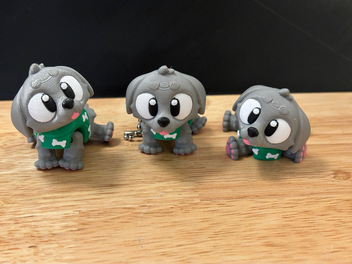 Cute Dog with Sweater keychain, Big Eye Dog Keychain, 3d printed keychain Dog, Dog with Sweater Keychain, Golden Retriever wearing a sweater