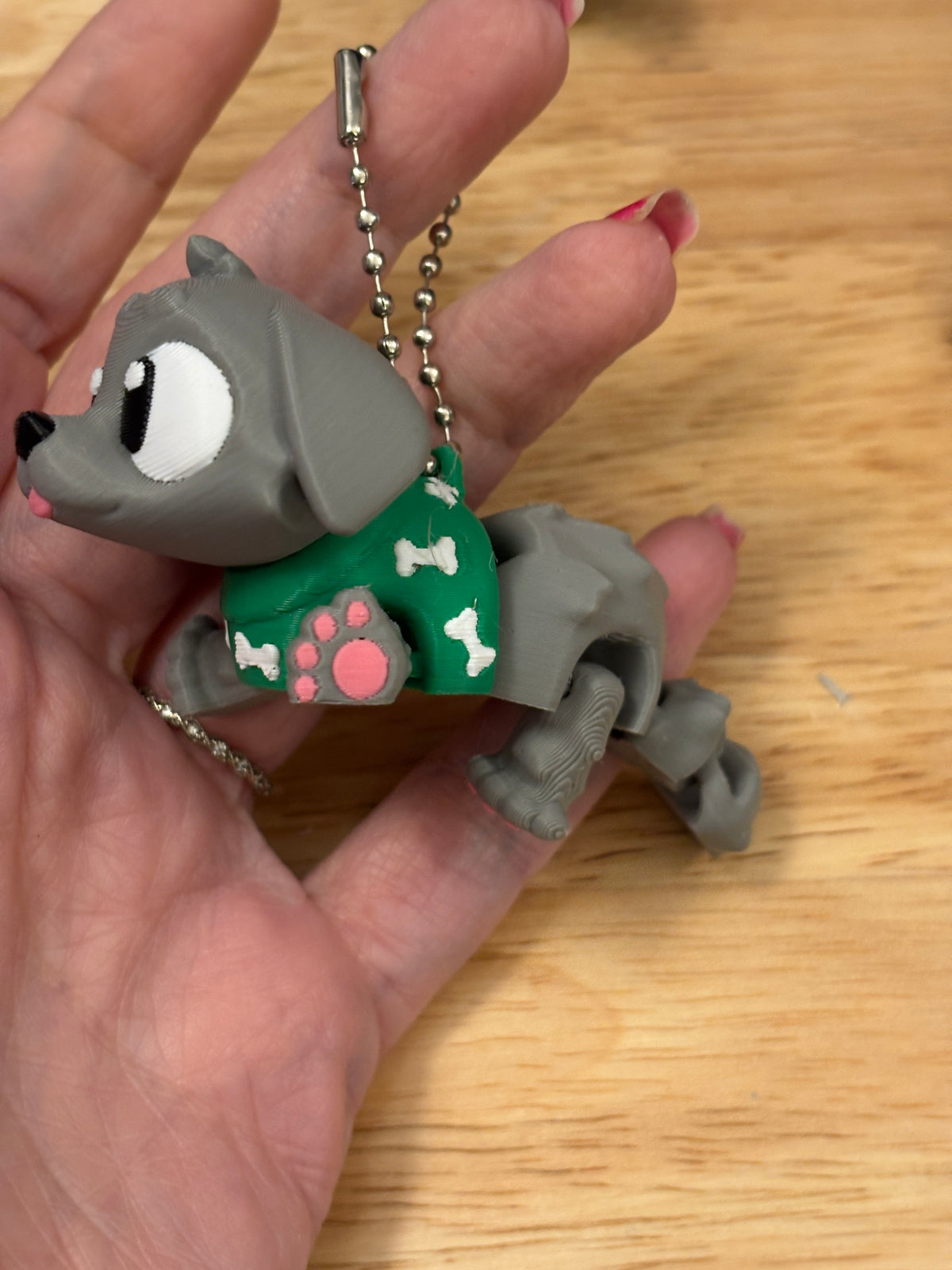 Cute Dog with Sweater keychain, Big Eye Dog Keychain, 3d printed keychain Dog, Dog with Sweater Keychain, Golden Retriever wearing a sweater
