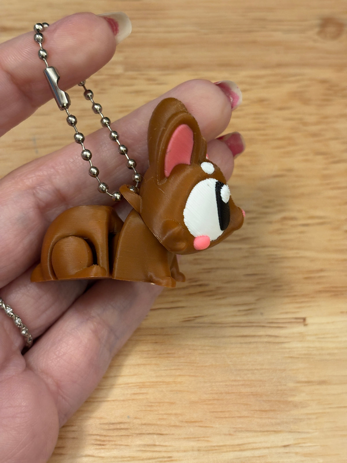 Customizable Bunny Keychain, Rabbit keychain, Big Eye Rabbit Keychain, 3d printed keychain Rabbit, Cute Keychain