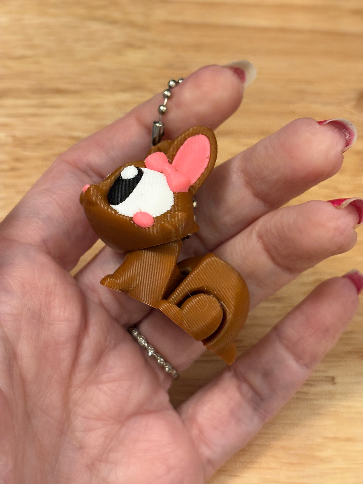 Customizable Bunny Keychain, Rabbit keychain, Big Eye Rabbit Keychain, 3d printed keychain Rabbit, Cute Keychain