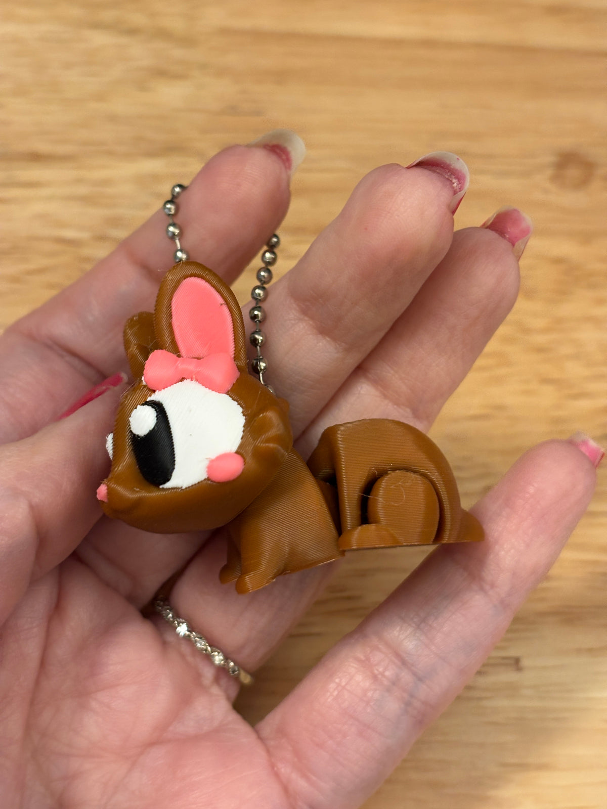 Customizable Bunny Keychain, Rabbit keychain, Big Eye Rabbit Keychain, 3d printed keychain Rabbit, Cute Keychain