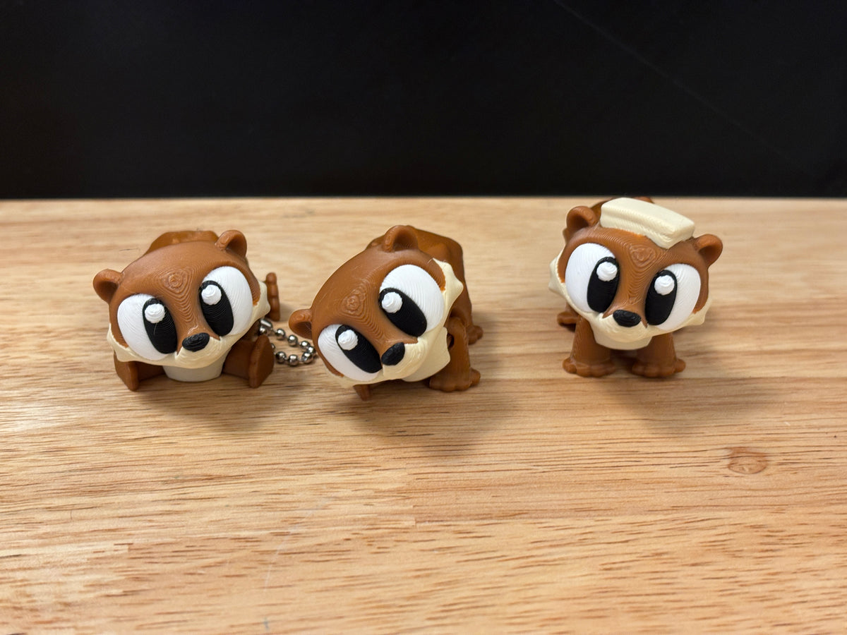 Otter keychain, Big Eye Otter Keychain, 3d printed keychain Otter, Cute Keychain