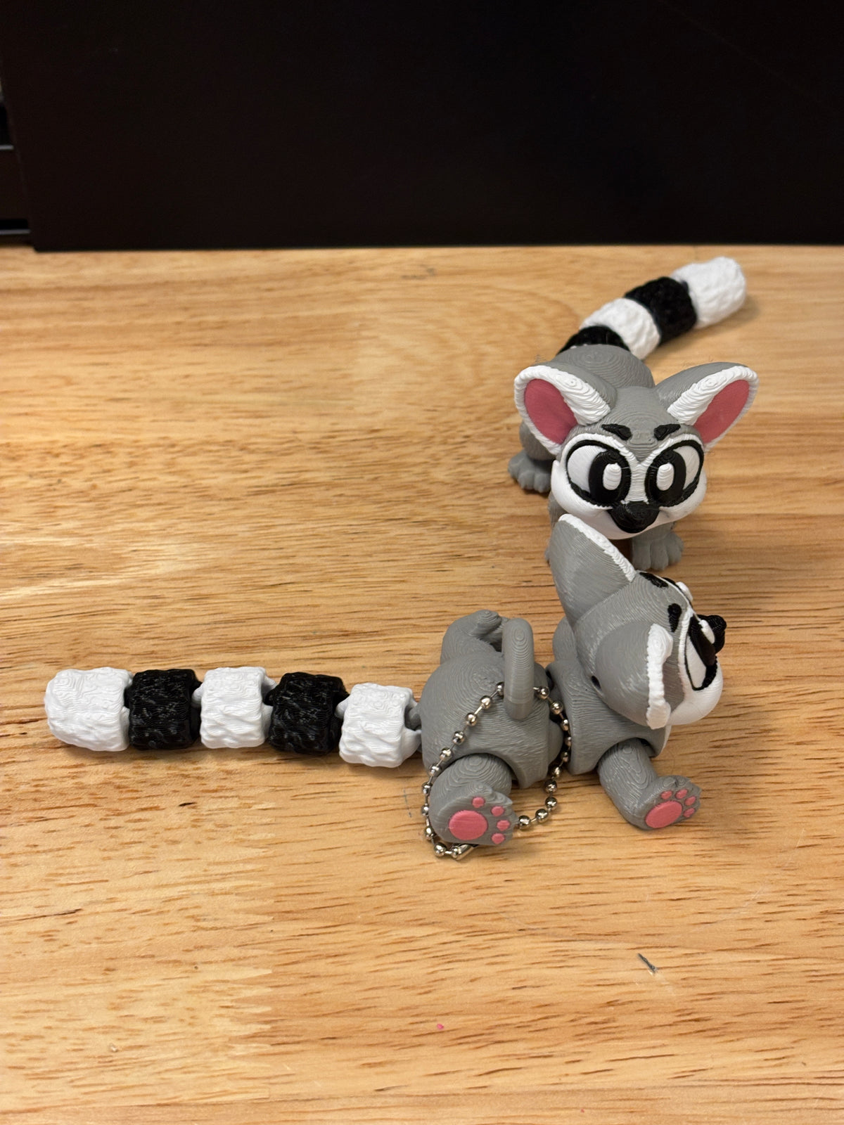 Lemur keychain, Big Eye Lemur Keychain, 3d printed keychain Lemur, Cute Keychain