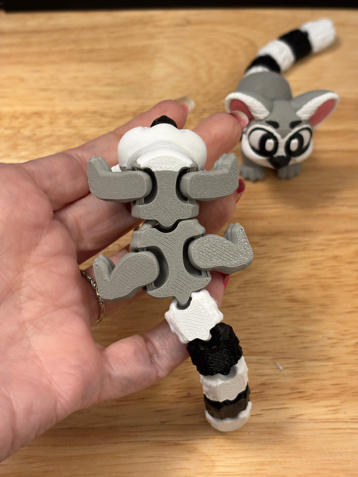Lemur keychain, Big Eye Lemur Keychain, 3d printed keychain Lemur, Cute Keychain