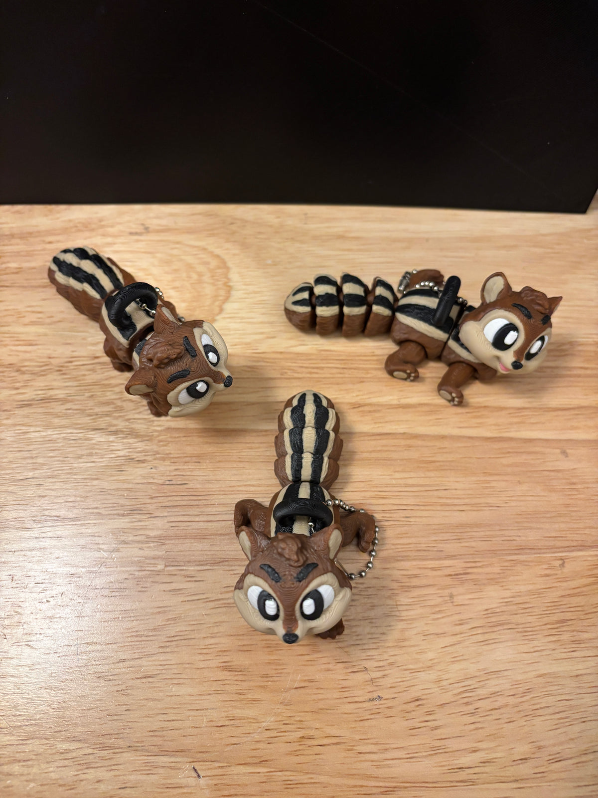 Long Tailed Chipmunk Key chain, 3D printed Fluffy Chipmunk keychain, Fluffy tailed Chipmunk Keychain,  Chipmunk key chain