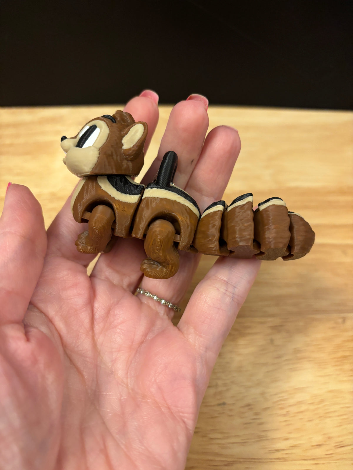 Long Tailed Chipmunk Key chain, 3D printed Fluffy Chipmunk keychain, Fluffy tailed Chipmunk Keychain,  Chipmunk key chain