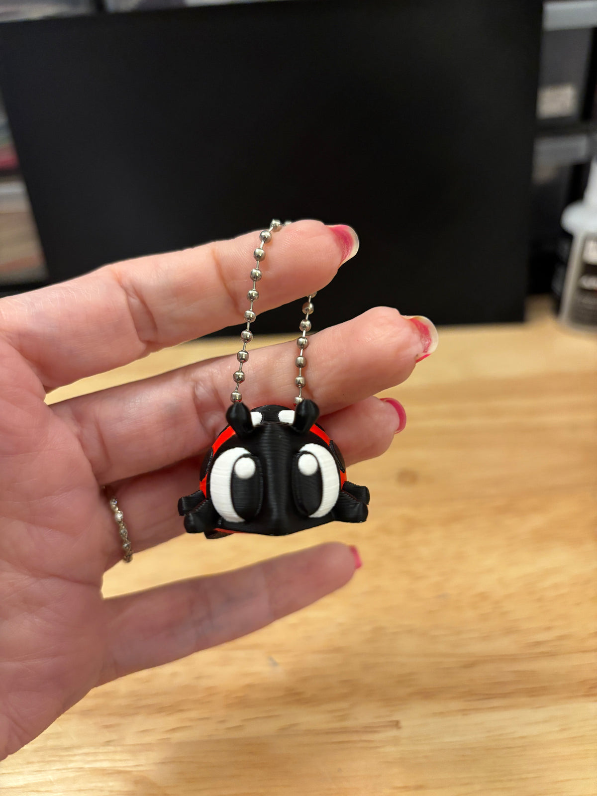 Lady Bug Keychain, 3D printed Lady bug, Ladybug keychain, Big Eye Ladybug Keychain, 3d printed keychain lady bug, Cute Keychain