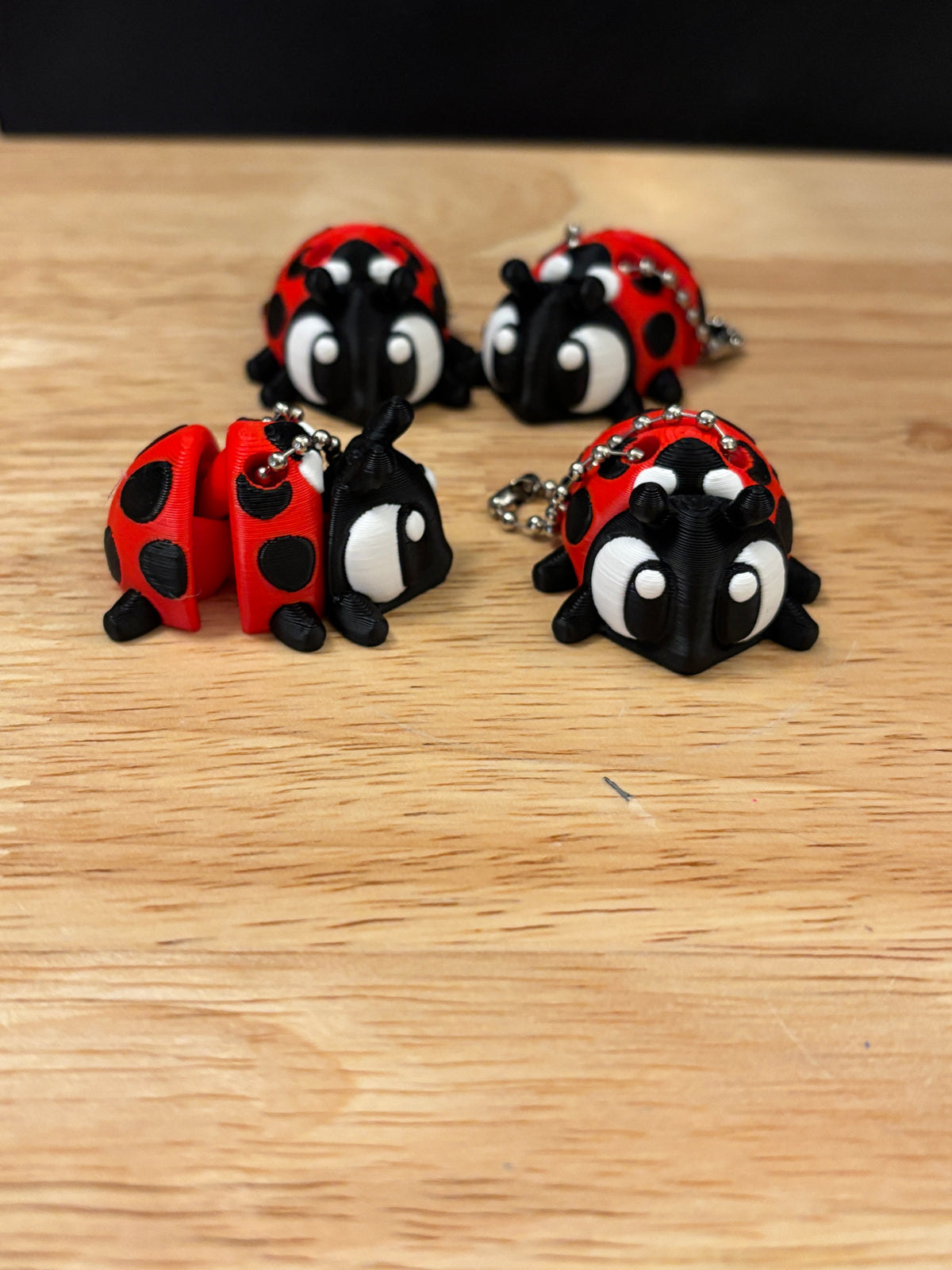 Lady Bug Keychain, 3D printed Lady bug, Ladybug keychain, Big Eye Ladybug Keychain, 3d printed keychain lady bug, Cute Keychain