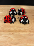 Lady Bug Keychain, 3D printed Lady bug, Ladybug keychain, Big Eye Ladybug Keychain, 3d printed keychain lady bug, Cute Keychain