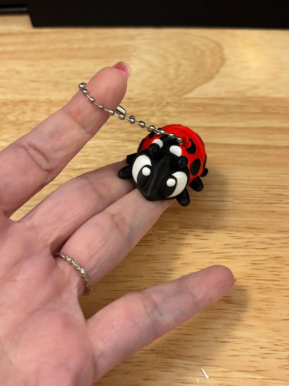 Lady Bug Keychain, 3D printed Lady bug, Ladybug keychain, Big Eye Ladybug Keychain, 3d printed keychain lady bug, Cute Keychain