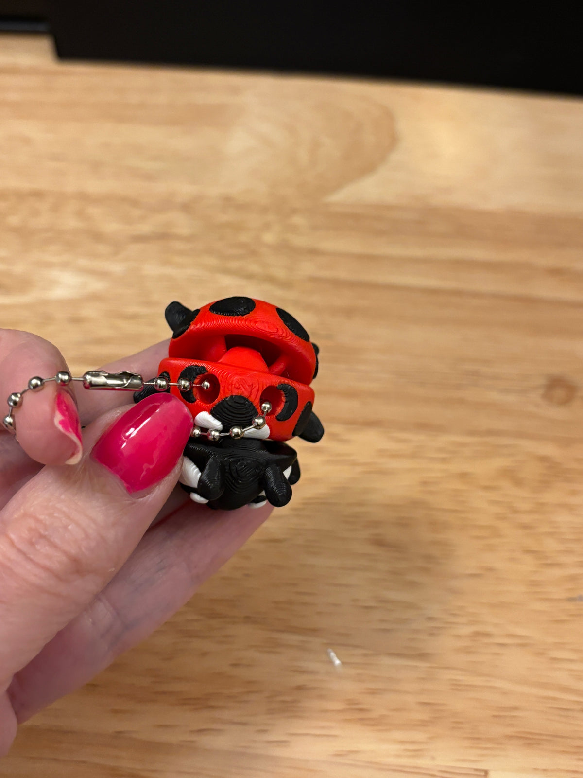 Lady Bug Keychain, 3D printed Lady bug, Ladybug keychain, Big Eye Ladybug Keychain, 3d printed keychain lady bug, Cute Keychain