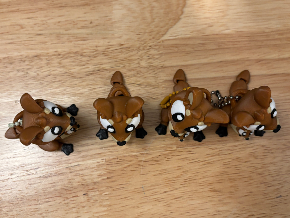 Kangaroo with baby keychain, Big Eye Kangaroo Keychain, 3d printed keychain Kangaroo, Cute Keychain