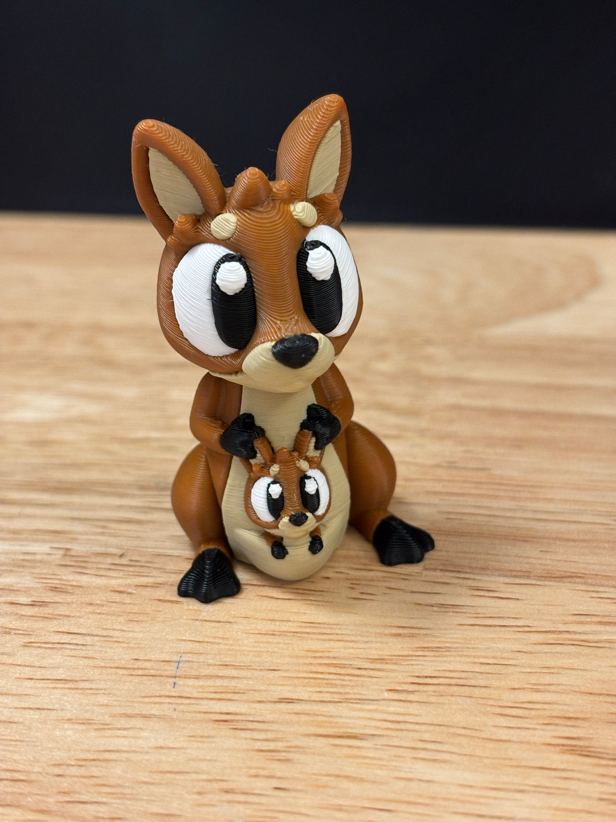 Kangaroo with baby keychain, Big Eye Kangaroo Keychain, 3d printed keychain Kangaroo, Cute Keychain